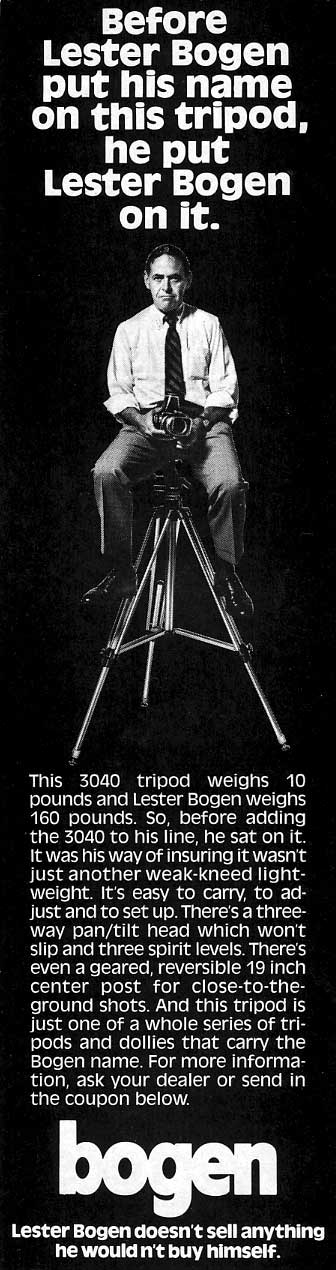 Bogen Tripods ad