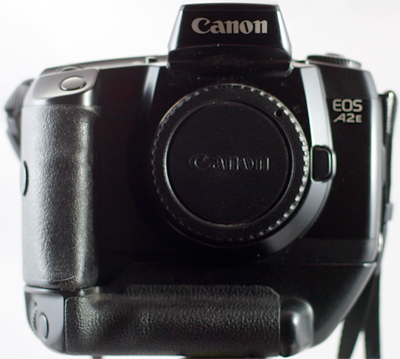 Canon EOS A2e body with accessory vertical grip