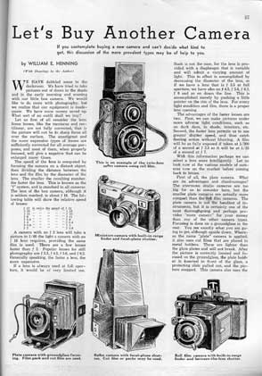 "Lets Buy Another Camera" article from PopPhoto 1938