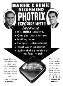 Dorn Lei (aka Photrix) exposure meter advertisement