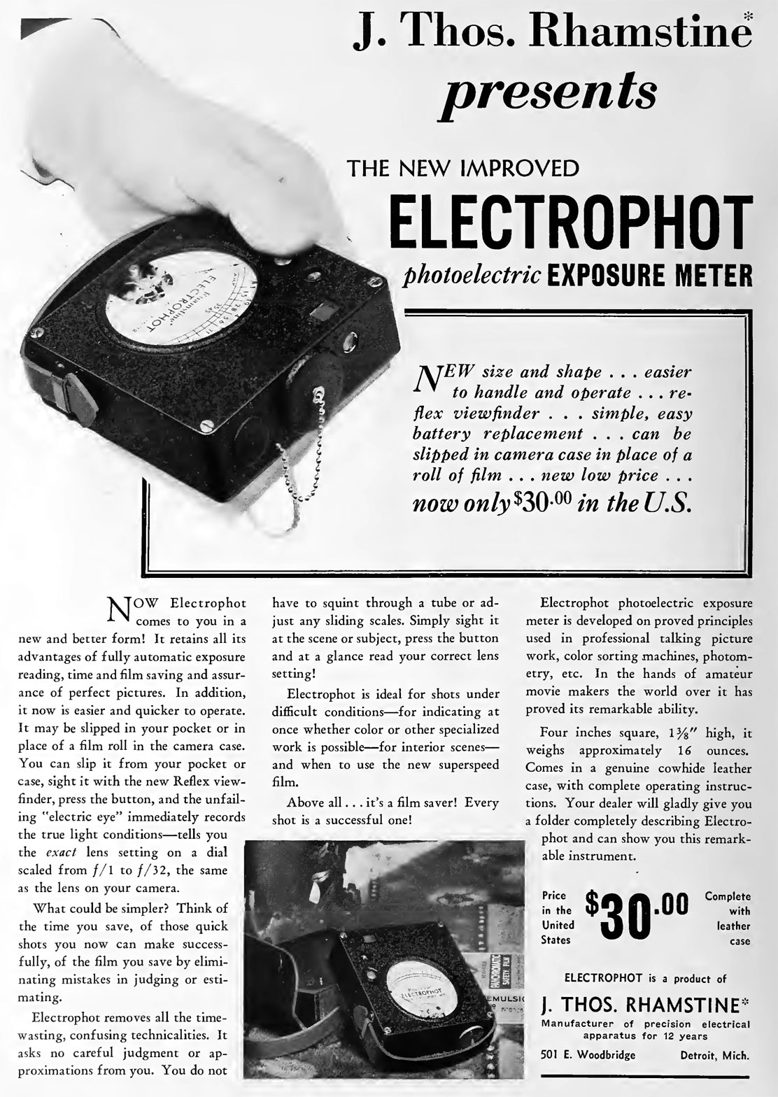 Electrophot DHA ad (1932)