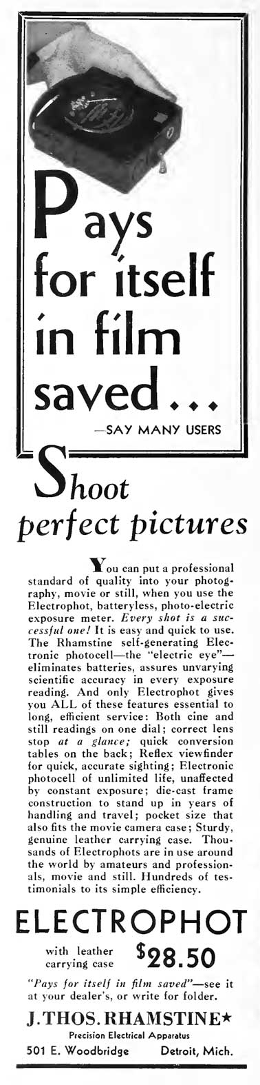Electrophot M-S ad 1933