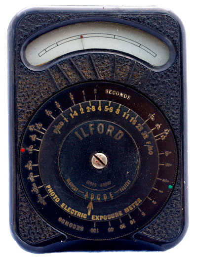 Ilford B exposure meter (front)