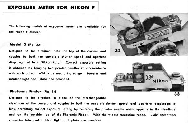 Nikon F Model 3 from instruction manual