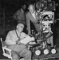Karl Freund (seated) on the set of I Love Lucy