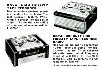 Webcor Royal/Royal Coronet ad (1958)