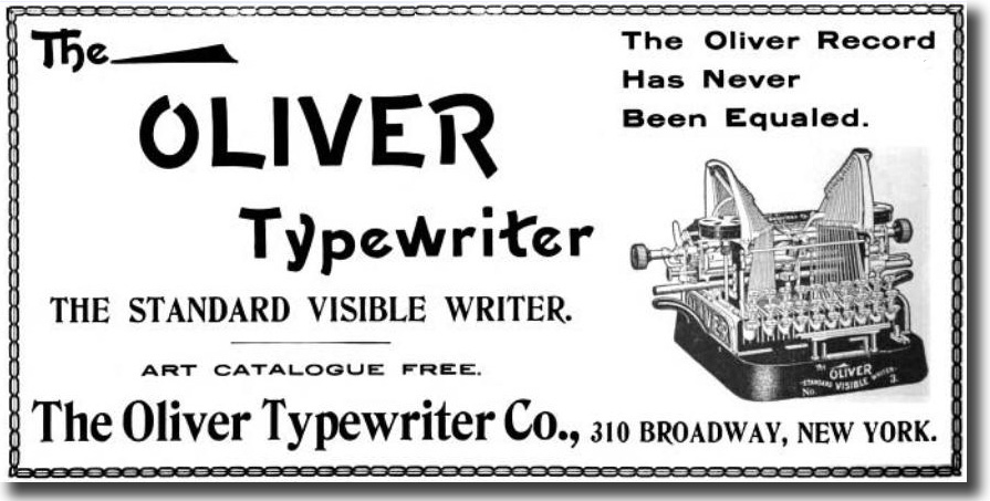 Oliver typewriter ad, 1904