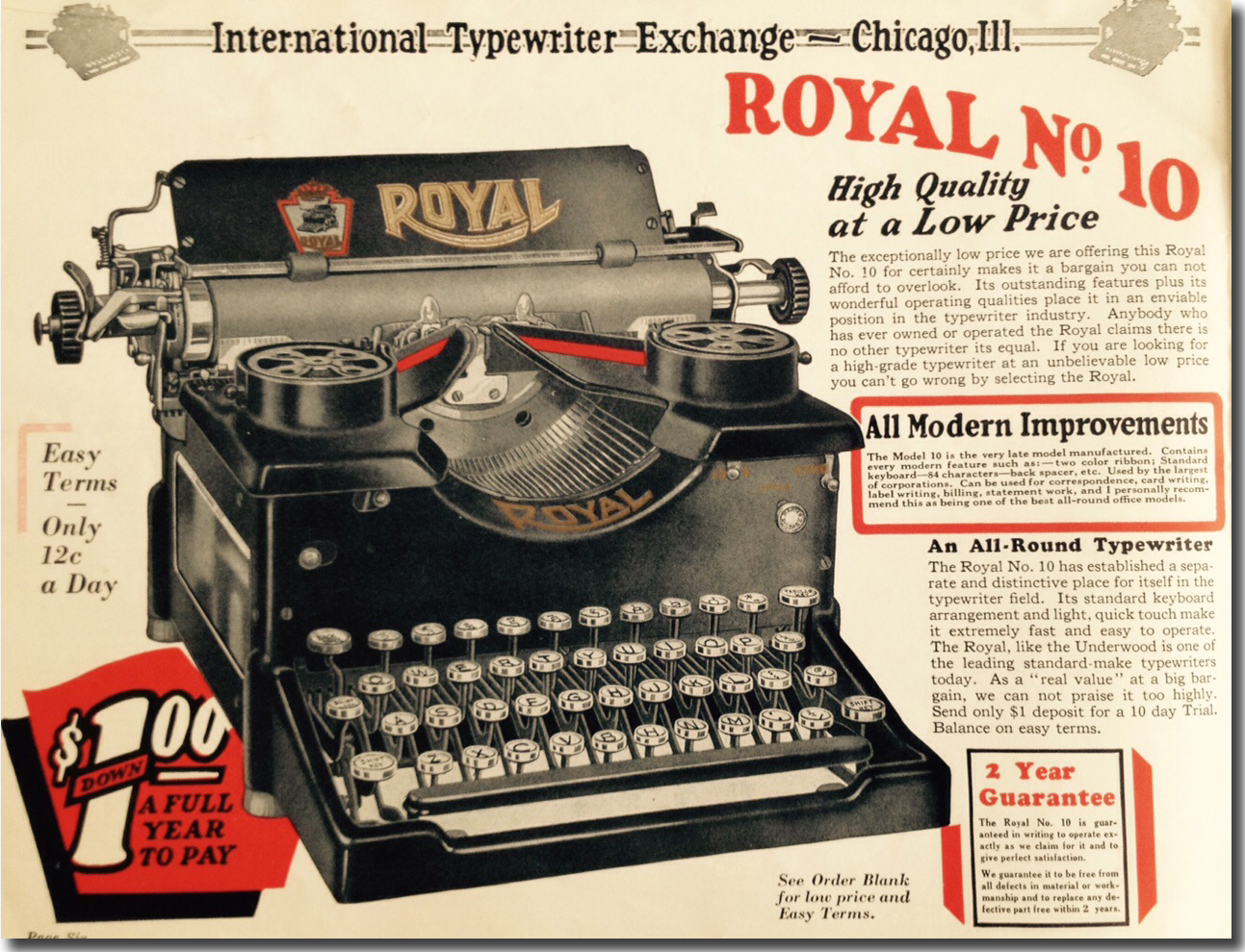 Royal typewriter ad