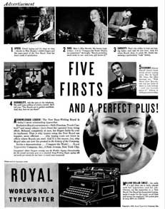 Royal typewriter ad, 1936
